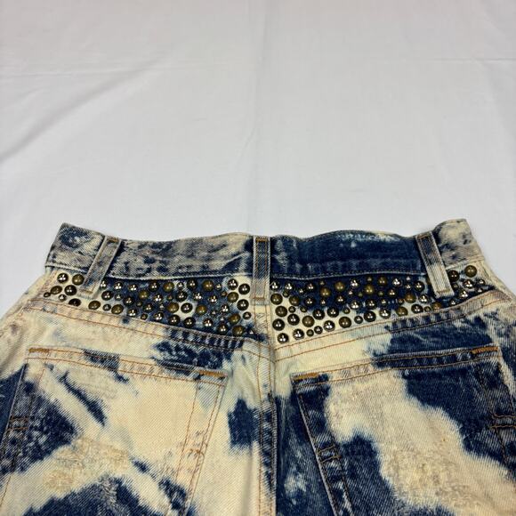 Vintage Y2K Levi's 550 Jorts Denim Cut Off Shorts Women's 6 Studded Acid Wash - Picture 4 of 13